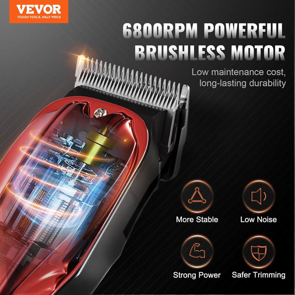 Professional Hair Clipper for Men, Cordless Barber Clipper with 6800RPM